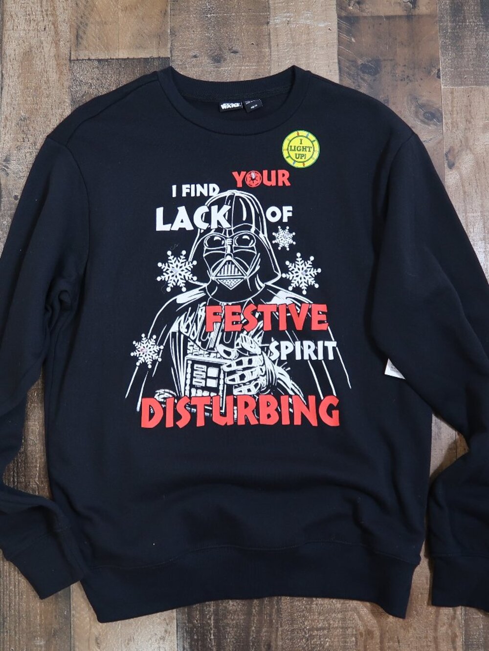 NWT Christmas Sweatshirt Light Up Darth Vader Star Wars Mens Small
